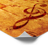 Piano keys with musical notes and rose ポスター (角)