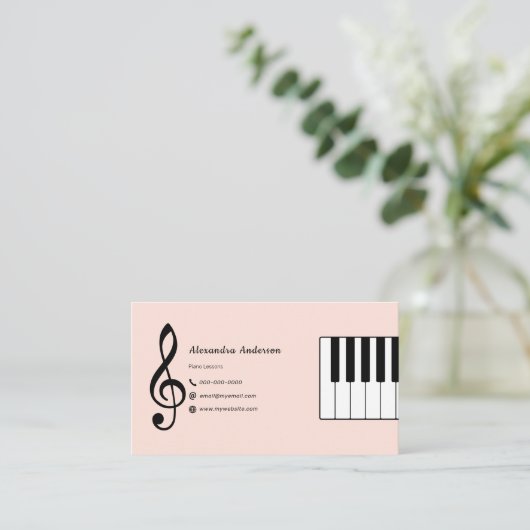 Piano Lessons 名刺 (スタンド正面)