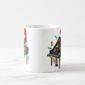 Piano Music Lover Xmas Santa Hat Piano Christmas コーヒーマグカップ (中央)