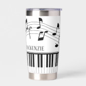 Piano Music Notes Script Name Custom 保温保冷タンブラー (左面)