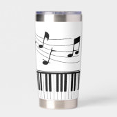 Piano Music Notes Script Name Custom 保温保冷タンブラー (背面)