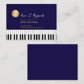 Piano Music Teacher deep-blue with logo 名刺 (正面/裏面)