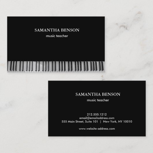 Piano Musician Business card with Music Note 名刺 (正面/裏面)