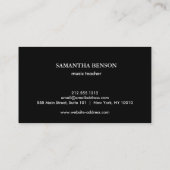 Piano Musician Business card with Music Note 名刺 (裏面)