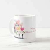 Piano of Love Hearts Valentine's Day コーヒーマグカップ (正面左)