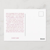 Piano of Love Hearts Valentine's Day ポストカード (裏面)