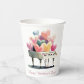 Piano of Love Hearts Valentine's Day 紙コップ (裏面)