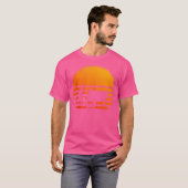 Piano Pianist Retro Sunset Piano Tシャツ (正面フル)