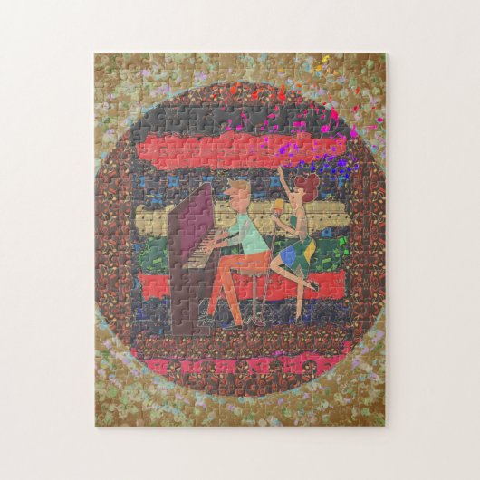 Piano Player And Music Notes Jigsaw Puzzle ジグソーパズル (縦)