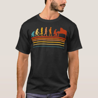 Piano Player Pianist Evolution Retro  Tシャツ