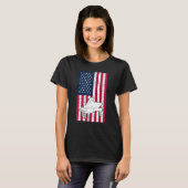 Piano Player Piano American Flag Patriotic Pianist Tシャツ (正面フル)