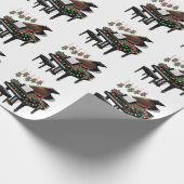 Piano Player Xmas Lighting Santa Playing  ラッピングペーパー (角)