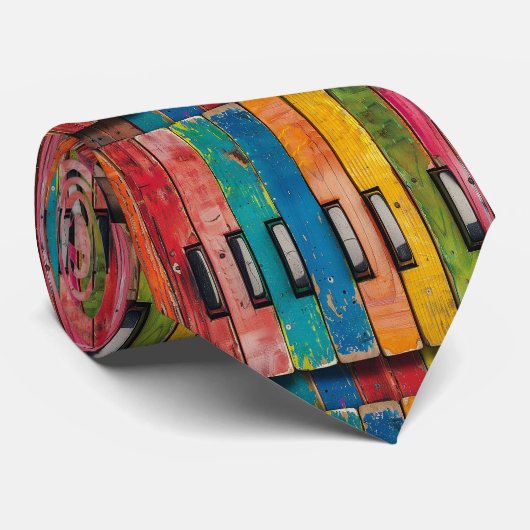 Piano Rainbow Neck Tie ネクタイ (ロール)