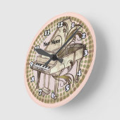 Piano Rhythm   ラウンド壁時計 (傾斜)