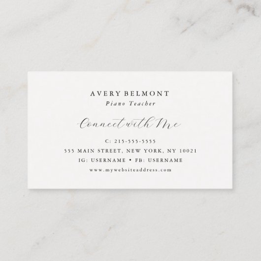 Piano Teacher Music 名刺 (裏面)