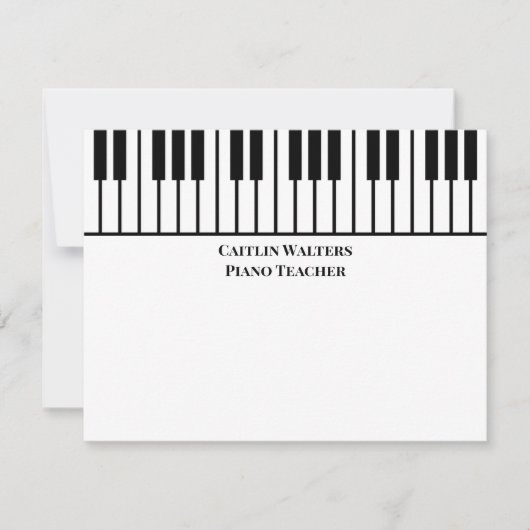 Piano Teacher Personal Stationery ノートカード (正面)