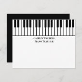 Piano Teacher Personal Stationery ノートカード (正面/裏面)