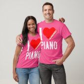 Piano Teacher Pianist Heart I Love Piano Tシャツ (ユニセックス)