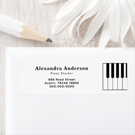 Piano Teacher Return Address Label ラベル (インサイチュ)