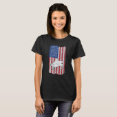 Piano Usa Flag Piano Player Pianist Tシャツ (正面フル)