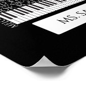 Piano Word Cloud Gift for Piano Teacher ポスター (角)