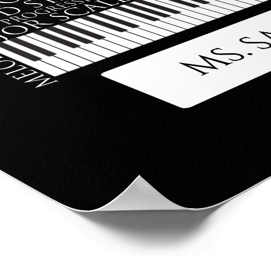 Piano Word Cloud Gift for Piano Teacher ポスター (角)