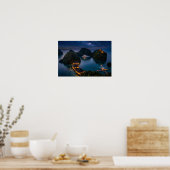 Piaynemo Night Starry Sky Raja Ampat Galaxy Art ポスター (キッチン)