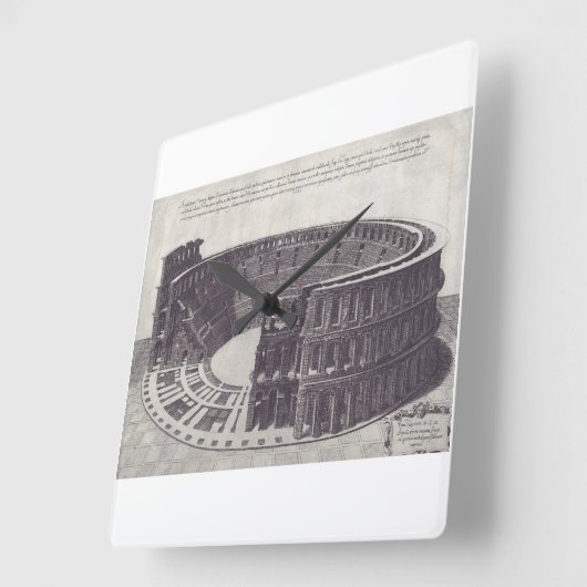 Piazza Braでヴェローナの円形劇場 スクエア壁時計 (傾斜)