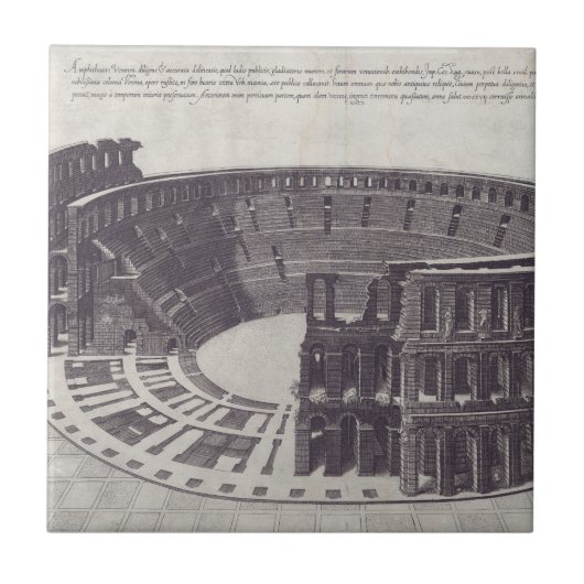Piazza Braでヴェローナの円形劇場 タイル (正面)
