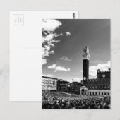 Piazza del Campo，シエナ。イタリア ポストカード (正面/裏面)