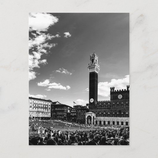 Piazza del Campo，シエナ。イタリア ポストカード (正面)