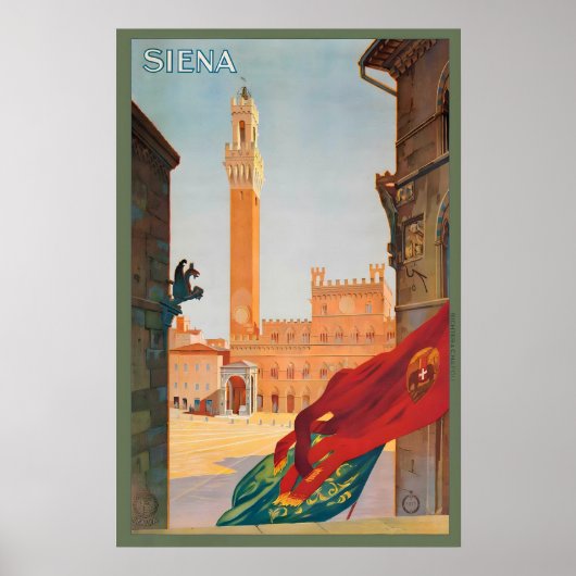 Piazza del Campo Siena Tuscany Italy Vintage ポスター (正面)
