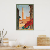 Piazza del Campo Siena Tuscany Italy Vintage ポスター (キッチン)