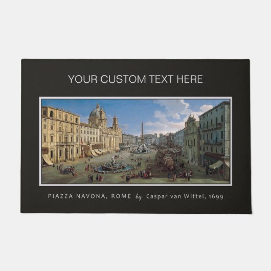 Piazza Navona,ローマアートカスタムドアマット ドアマット (正面)