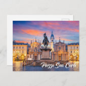 Piazza San Carlo, Turin, Italy ポストカード (正面/裏面)