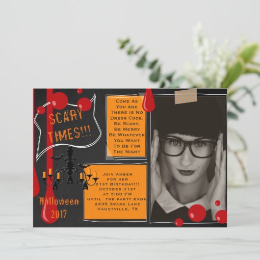 Picの招待状との恐い第21誕生日ハロウィン 招待状 (スタンド正面)