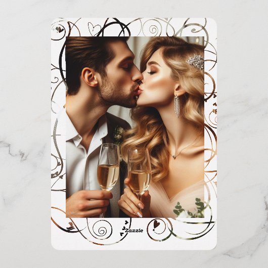 Picエレガントの結婚発願パーティー 箔招待状 (裏面)