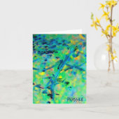 PiCassieOの多彩な芸術の空白のなメッセージカード カード (黄色い花)