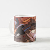 PiCassieO著"ジャワ"のマグ コーヒーマグカップ (正面左)