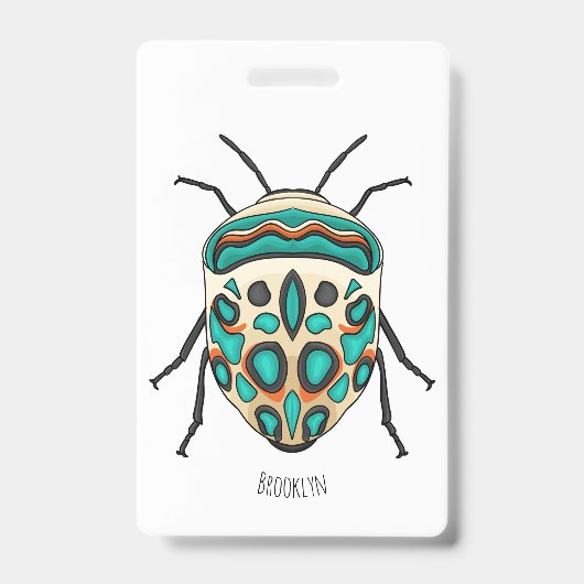 Picasso bug cartoon illustration バッジ (正面)