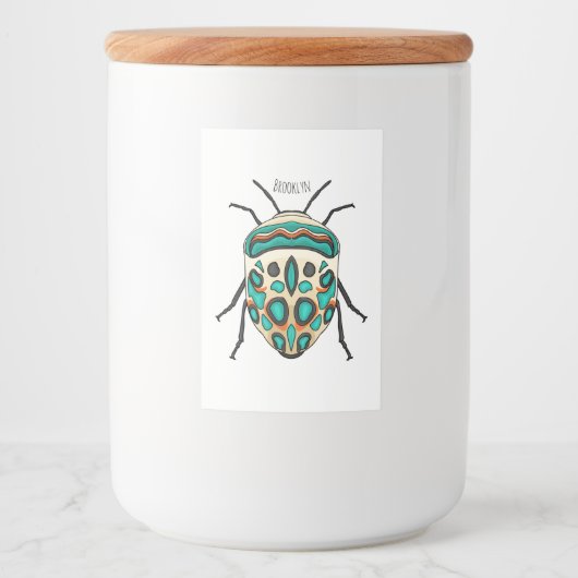 Picasso bug cartoon illustration フードラベル (正面)