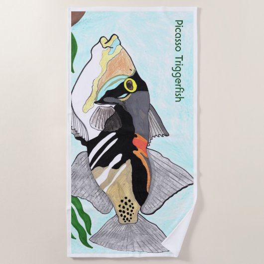 Picasso Triggerfish ビーチタオル (正面)