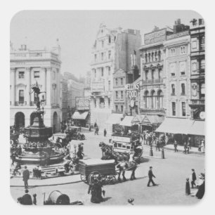 Piccadillyのサーカス、c. 1900年の眺め スクエアシール
