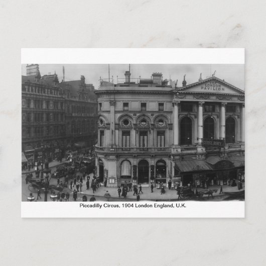 Piccadilly Circus London 1904、イギリス ポストカード (正面)