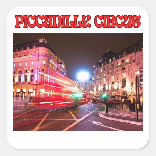 Piccadilly Circus Square Sticker White Background スクエアシール (正面)