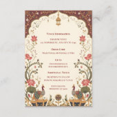 Pichwaiインドの蓮と孔雀の結婚式 エンクロージャーカード (正面)