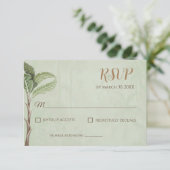 Pichwai応答カードまたはインディアン結婚式RSVPカード 出欠カード (スタンド正面)