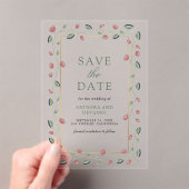 Pichwai ロータス・ツイン インドの結婚式 Save the Date アクリル招待状 (インサイチュ (ポータブル))