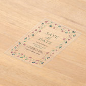 Pichwai ロータス・ツイン インドの結婚式 Save the Date アクリル招待状 (レイダウン)