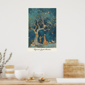 Pichwai Indian Art Print Mythical Forest Dance ポスター (キッチン)